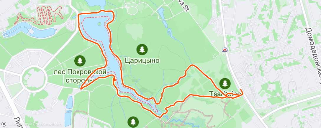 Map of the activity, Evening Run