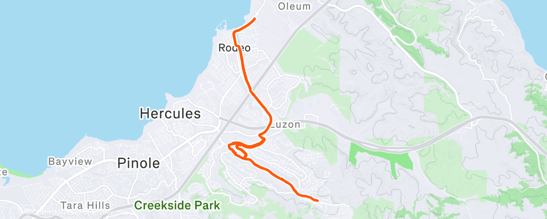 Map of the activity, Ran into my old high school XC coach