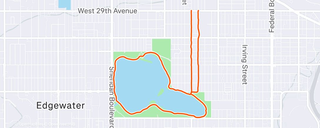 Map of the activity, Afternoon Run