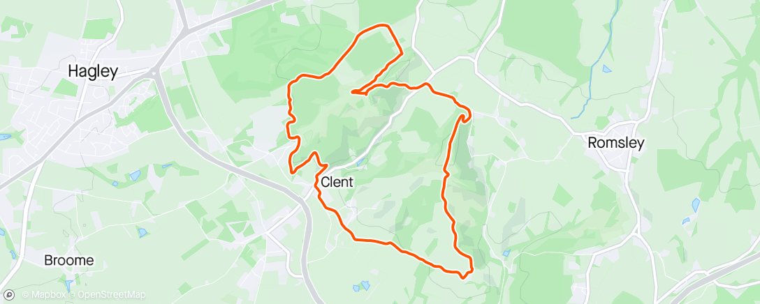 Map of the activity, Morning Clent Trails with Guy