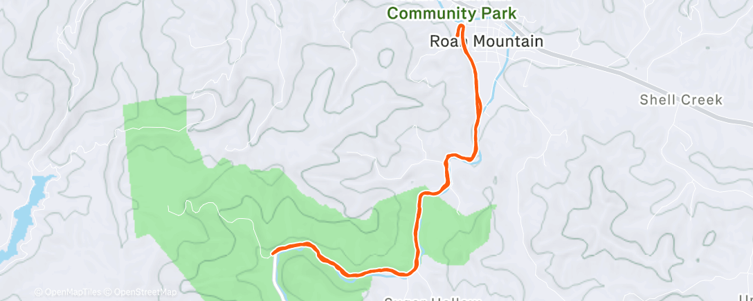 Map of the activity, Afternoon Run