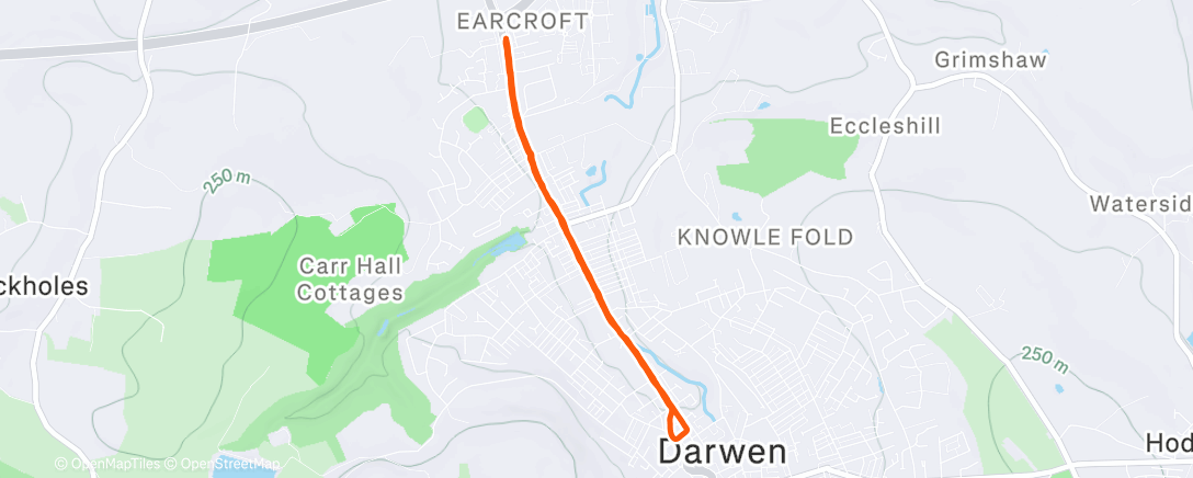 Map of the activity, Evening Walk