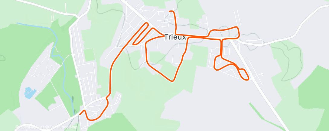 Map of the activity, Course à pied le midi