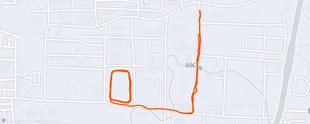 Map of the activity, Short Walk after Run
