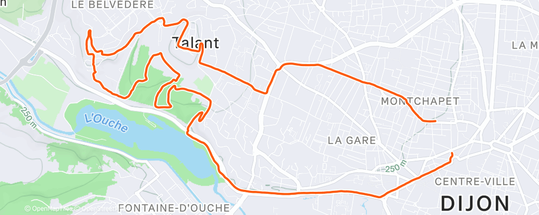 Map of the activity, Trail le matin