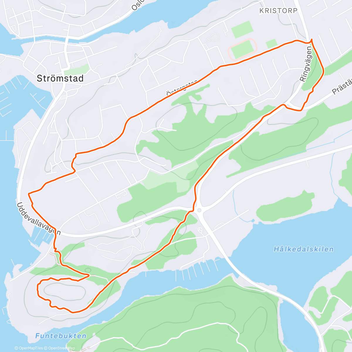 Map of the activity, Christmas Run