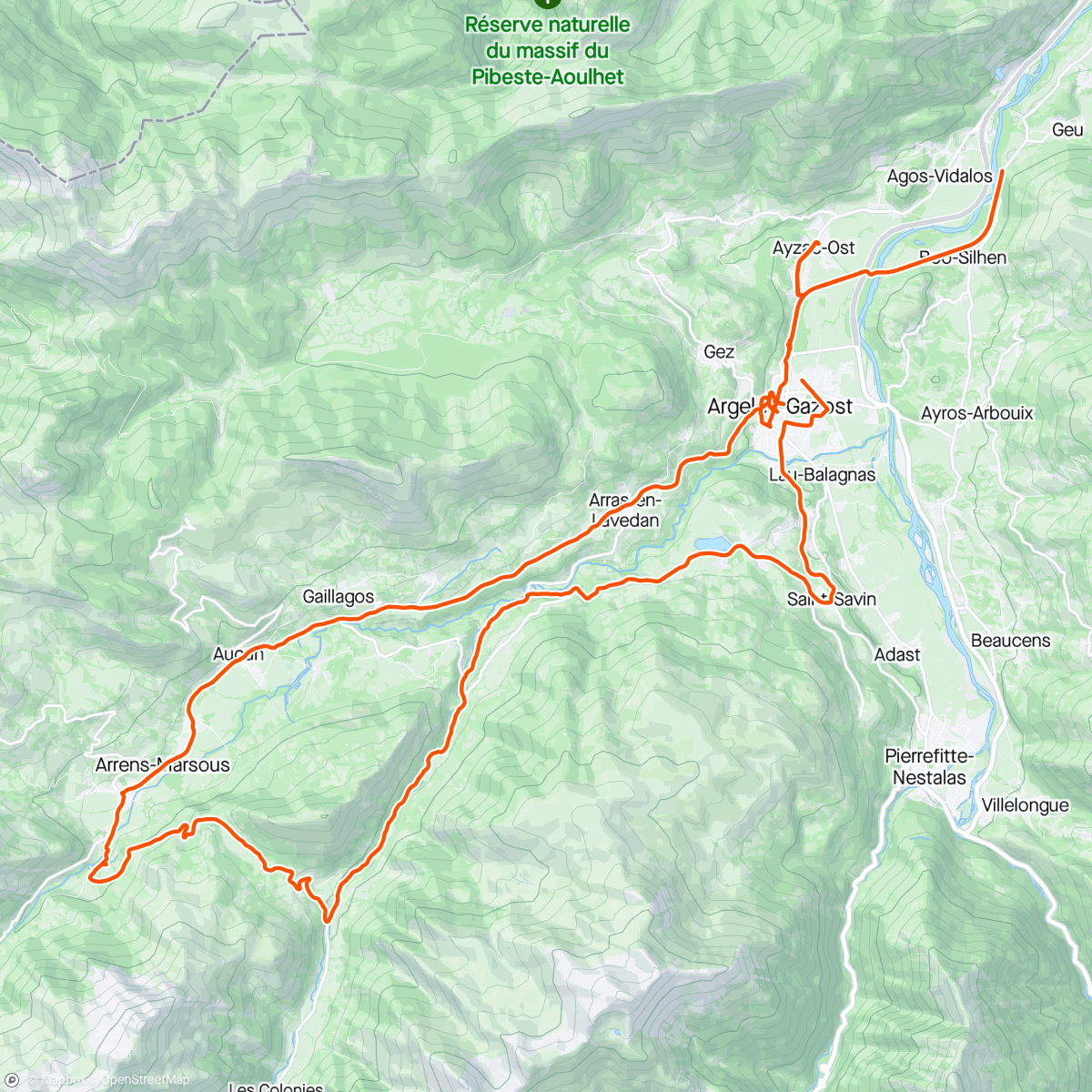 Map of the activity, Pyrenees