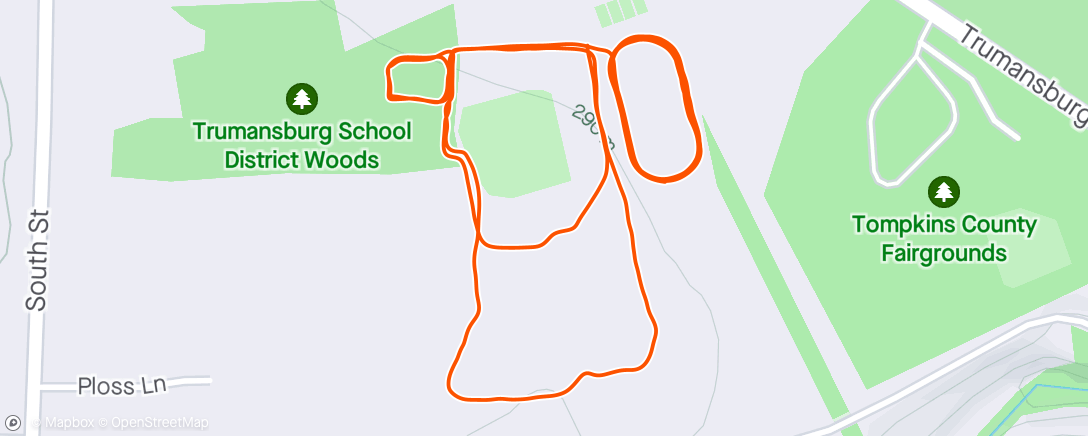 Map of the activity, TBXC trails & HS track