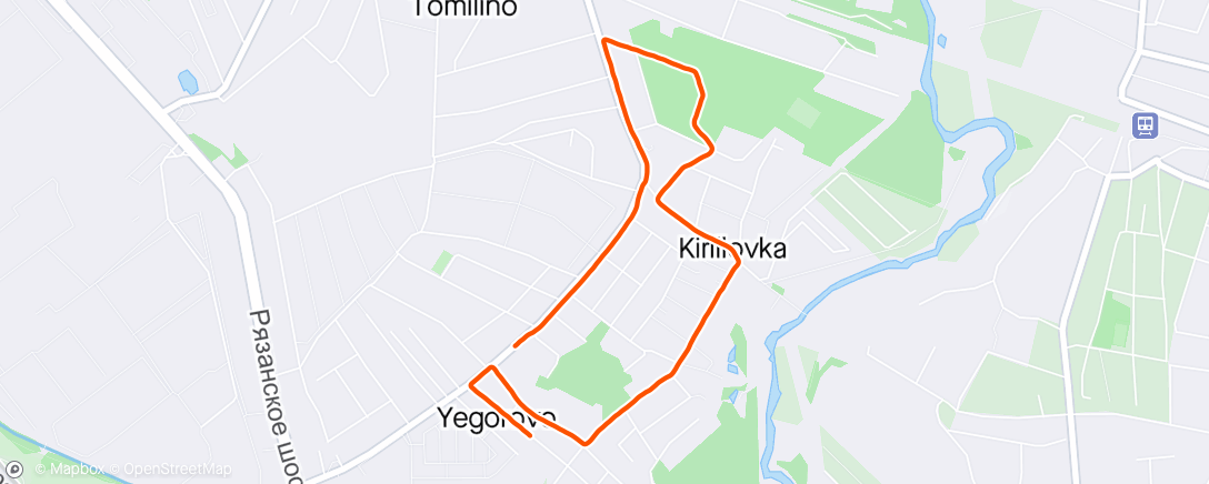 Map of the activity, Evening Run