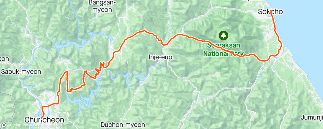 Карта физической активности (Morning Ride - 춘천-🐏🐑-속초 with rolta)