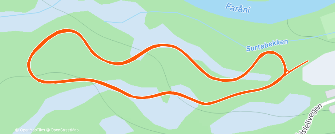 Map of the activity, Sesongens første skitur, kl