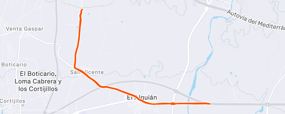 Map of the activity, Carrera a la hora del almuerzo