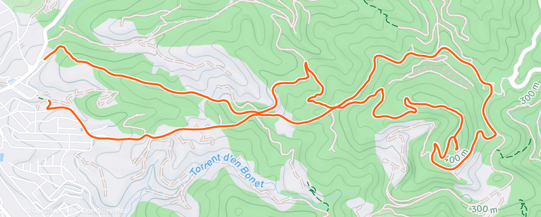 Map of the activity, Carrera de montaña vespertina