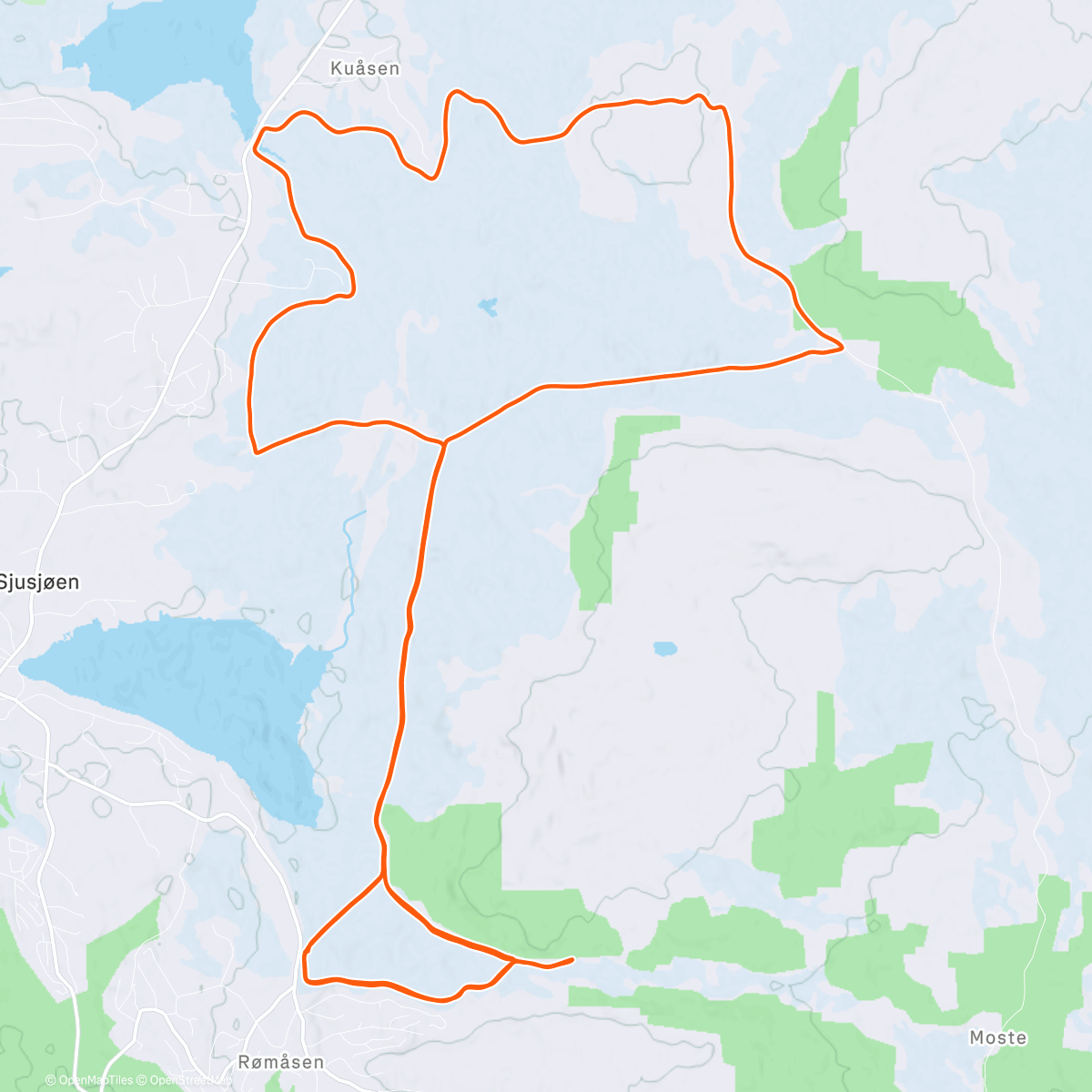 Map of the activity, Sesongstart på ski