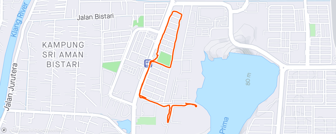 Map of the activity, Afternoon run
