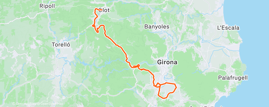 Map of the activity, Bicicleta por la mañana