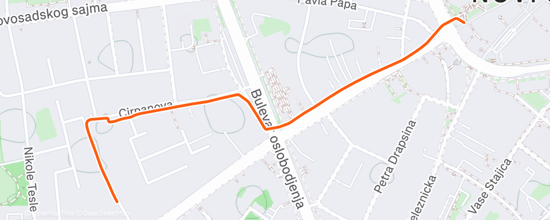 Map of the activity, Evening Walk