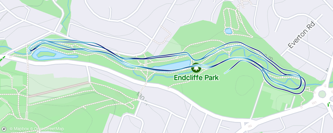 Map of the activity, Endcliffe parkrun