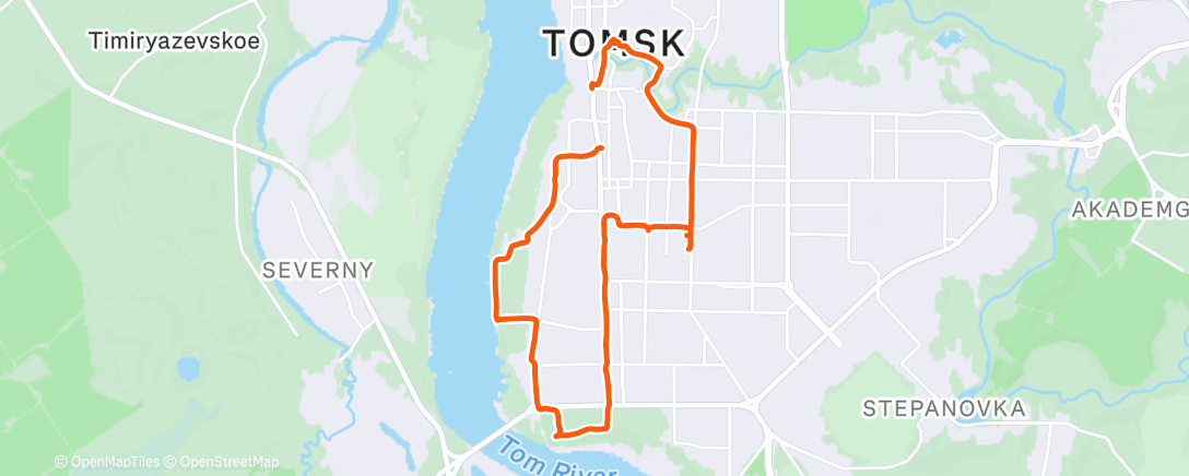 Map of the activity, Утренний забег