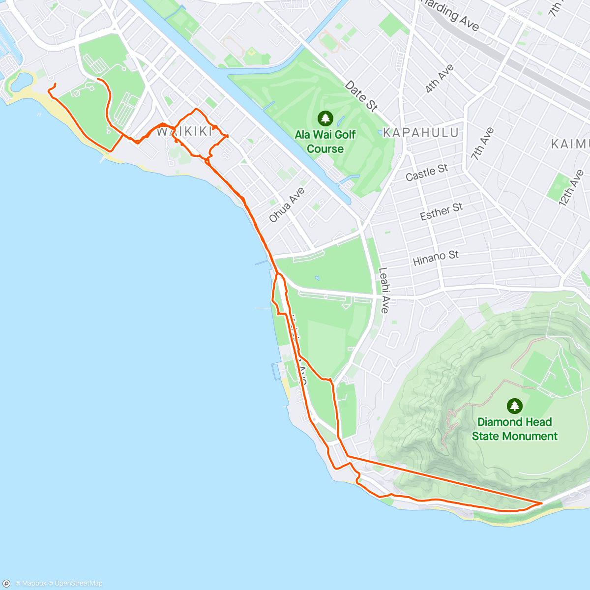 Map of the activity, Honolulu walk - back next week 😃
