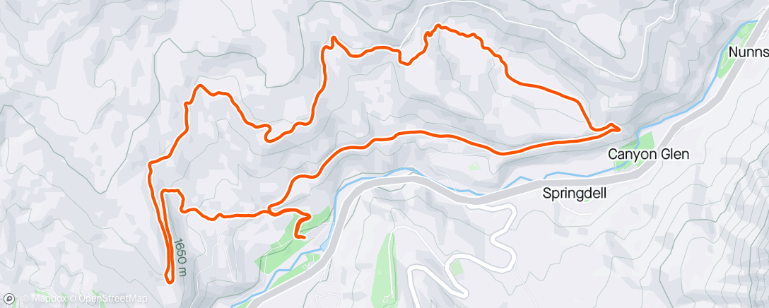 Mapa da atividade, Morning Trail Run