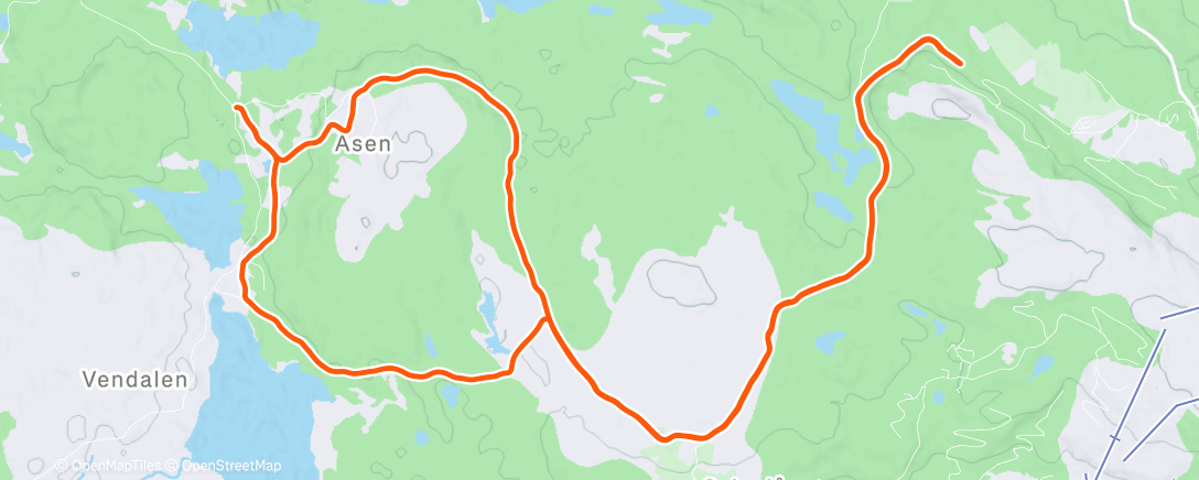 Карта физической активности (Åsen rundt + Svinslåa og mot Kvitfjell)