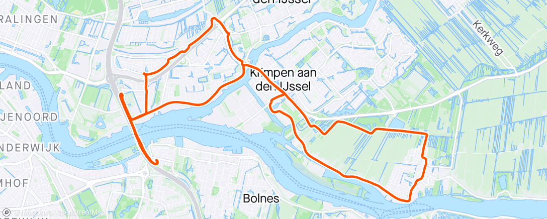 Map of the activity, Via fascinatio naar de Brienenoordbrug