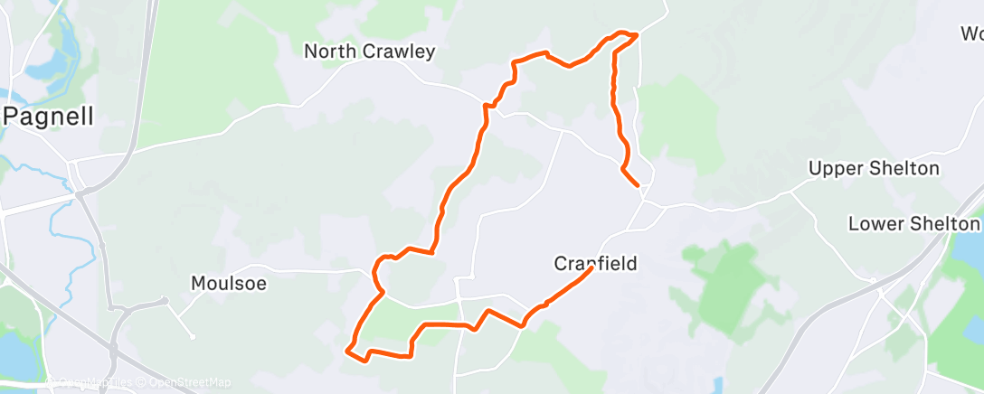 Map of the activity, Afternoon Run