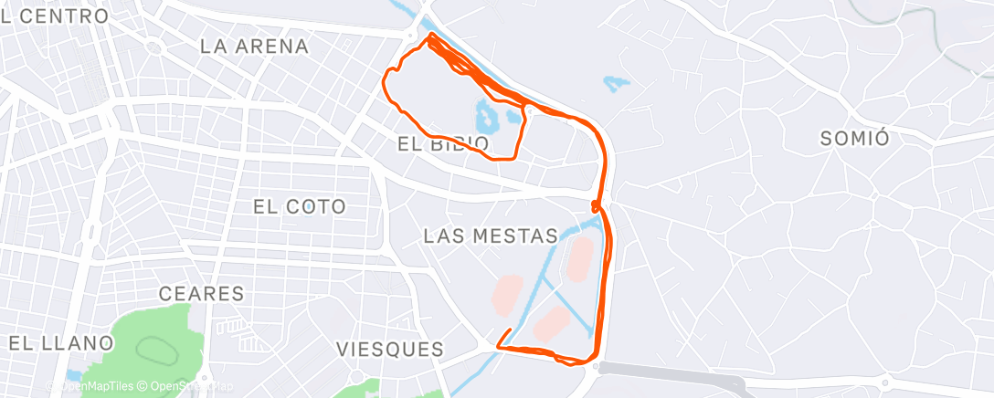 Map of the activity, Carrera de tarde