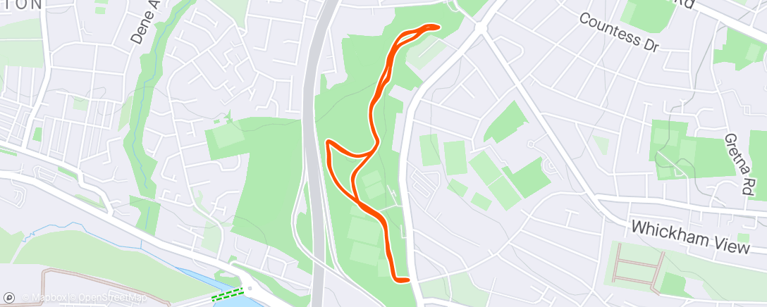 Mapa da atividade, Denton Dene Park Run
