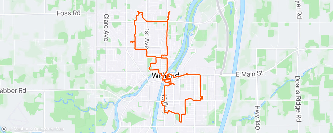 Map of the activity, Skating with Ryan in Welland