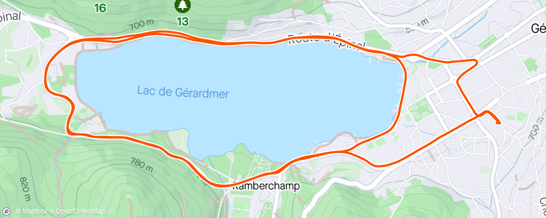 Map of the activity, Footing autour du lac de Gérardmer 🌲 avec 2 x 7’30 ⛄️