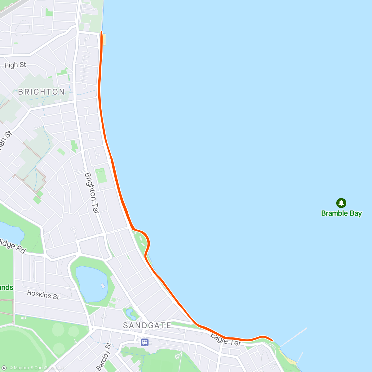 Map of the activity, Easy Run.