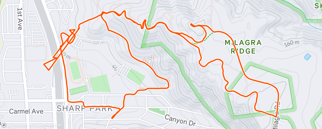 Map of the activity, Evening Run