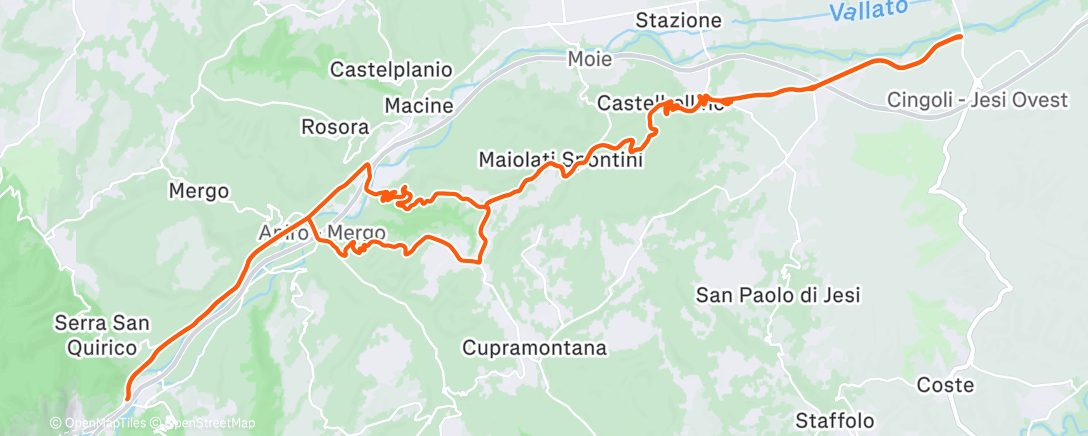 Map of the activity, Pedalata mattutina