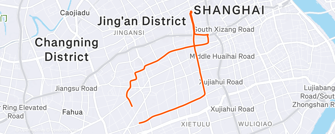 Map of the activity, 晚间骑行