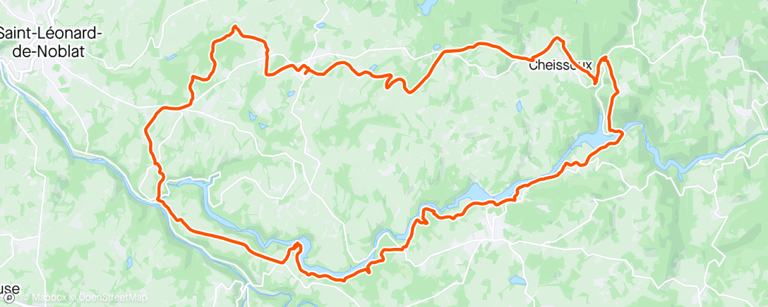 Map of the activity, Sortie VTT club Champnetery