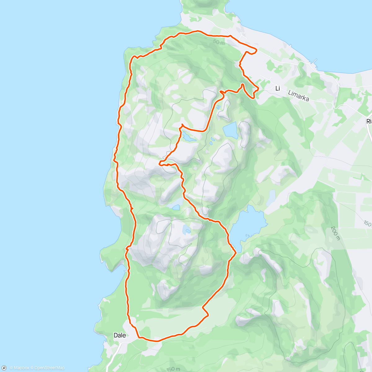 Map of the activity, Tur til lifjell