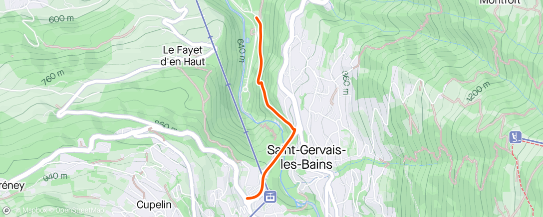 Map of the activity, Saint gervais (le debut)