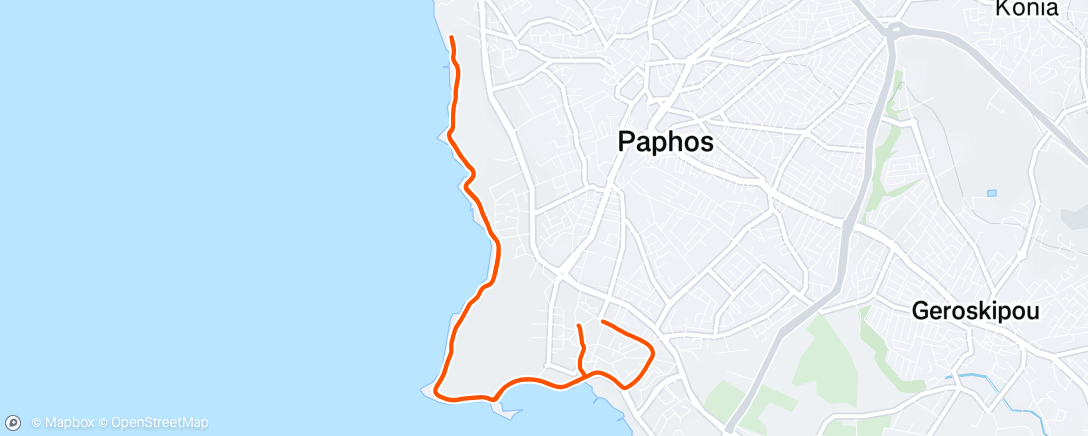Map of the activity, Evening Run