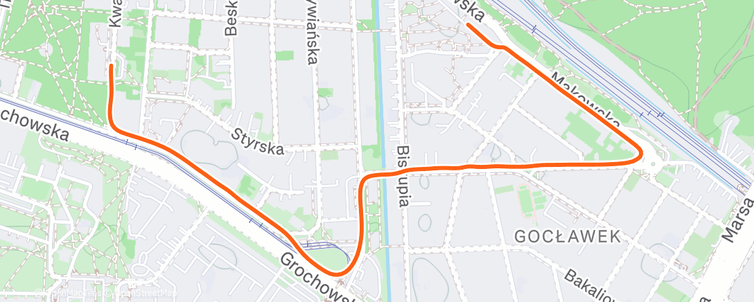 Map of the activity, Evening Walk