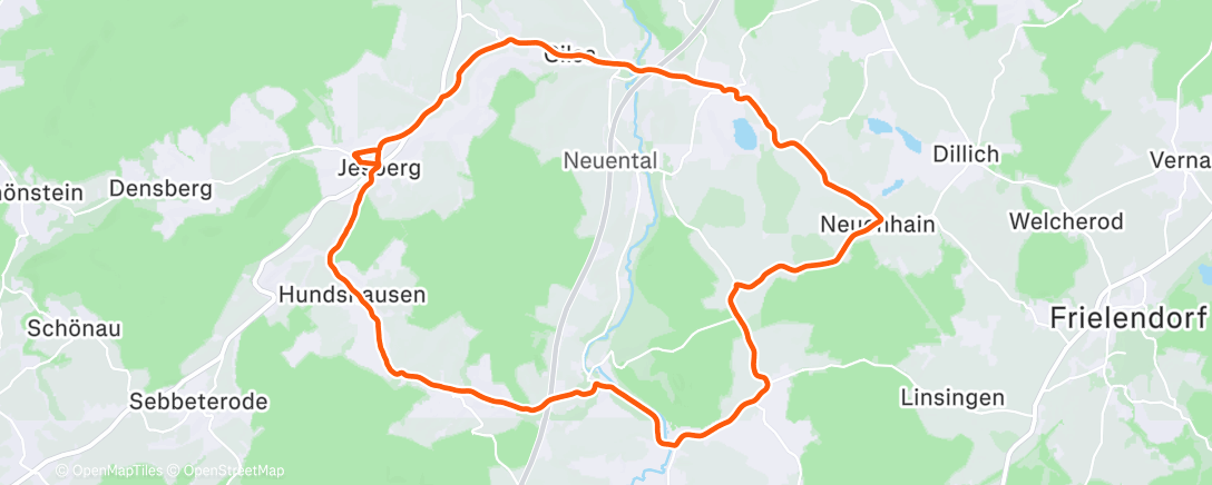 Map of the activity, Fahrt am Morgen