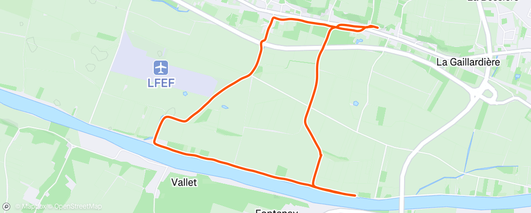 Map of the activity, Course à pied dans l'après-midi