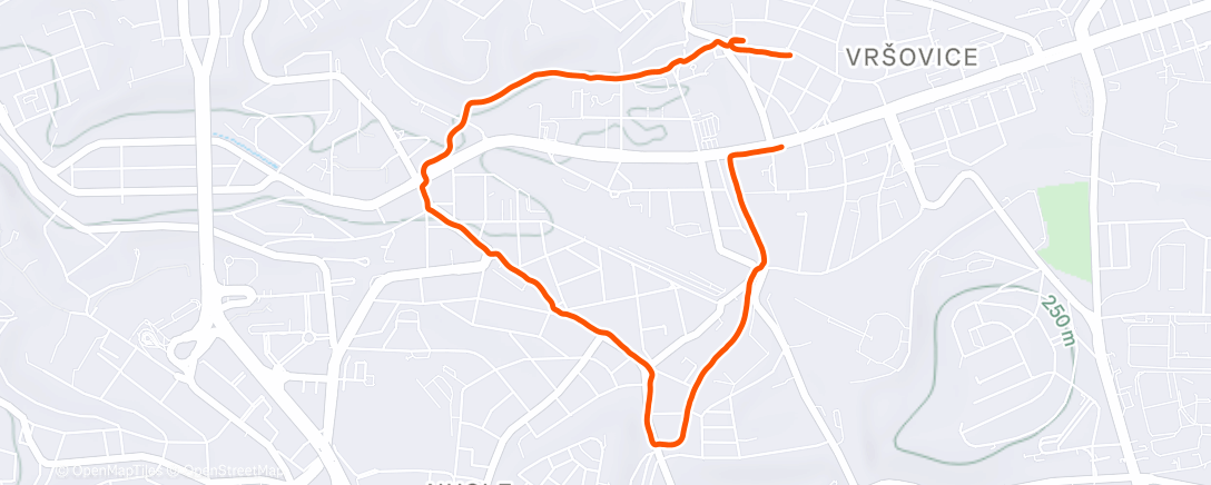 Map of the activity, Afternoon Run
