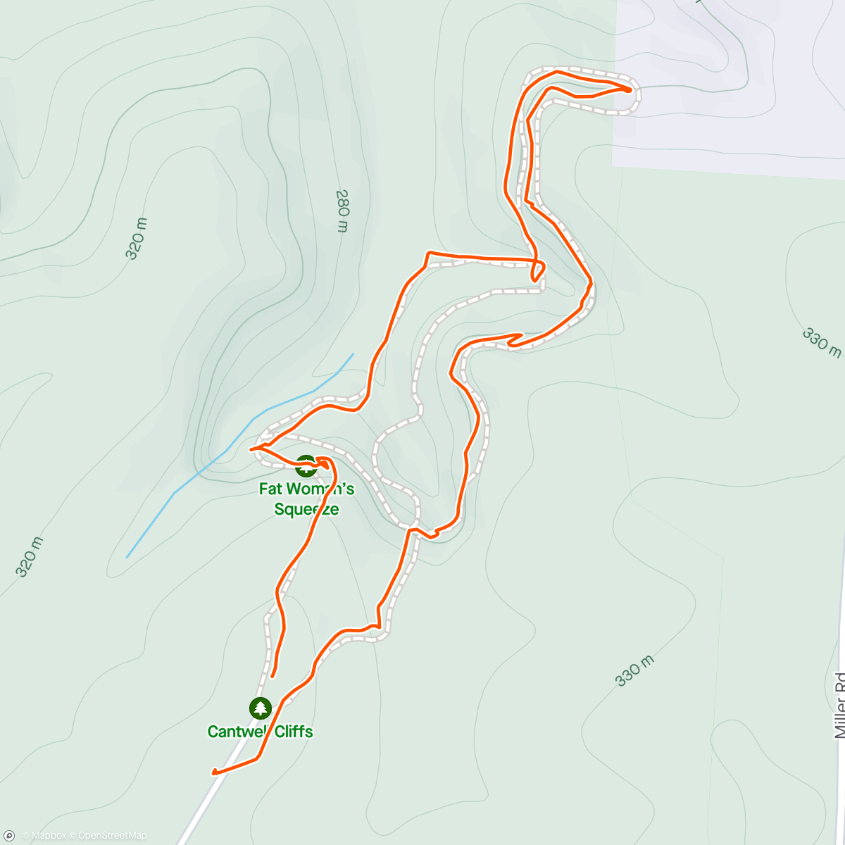 Map of the activity, Cantwell Cliffs