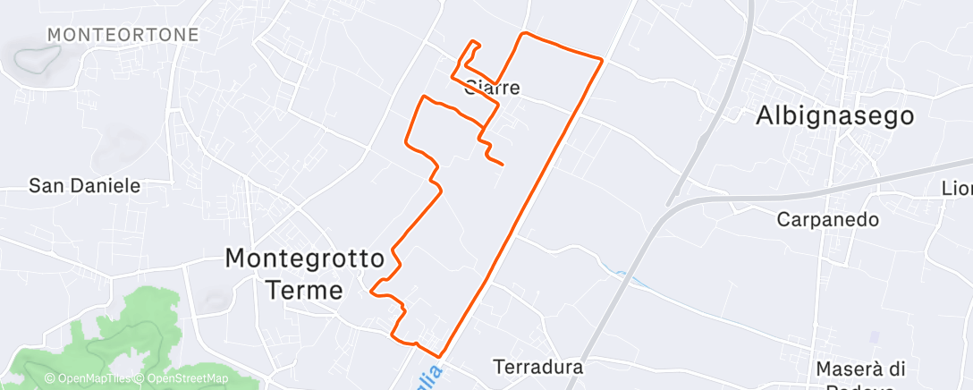 Map of the activity, Afternoon Run