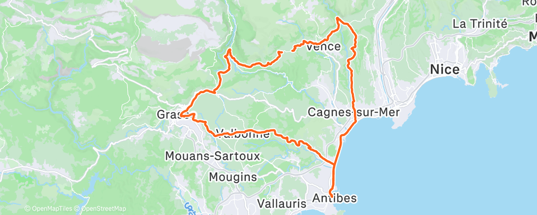 Map of the activity, Sortie vélo le matin