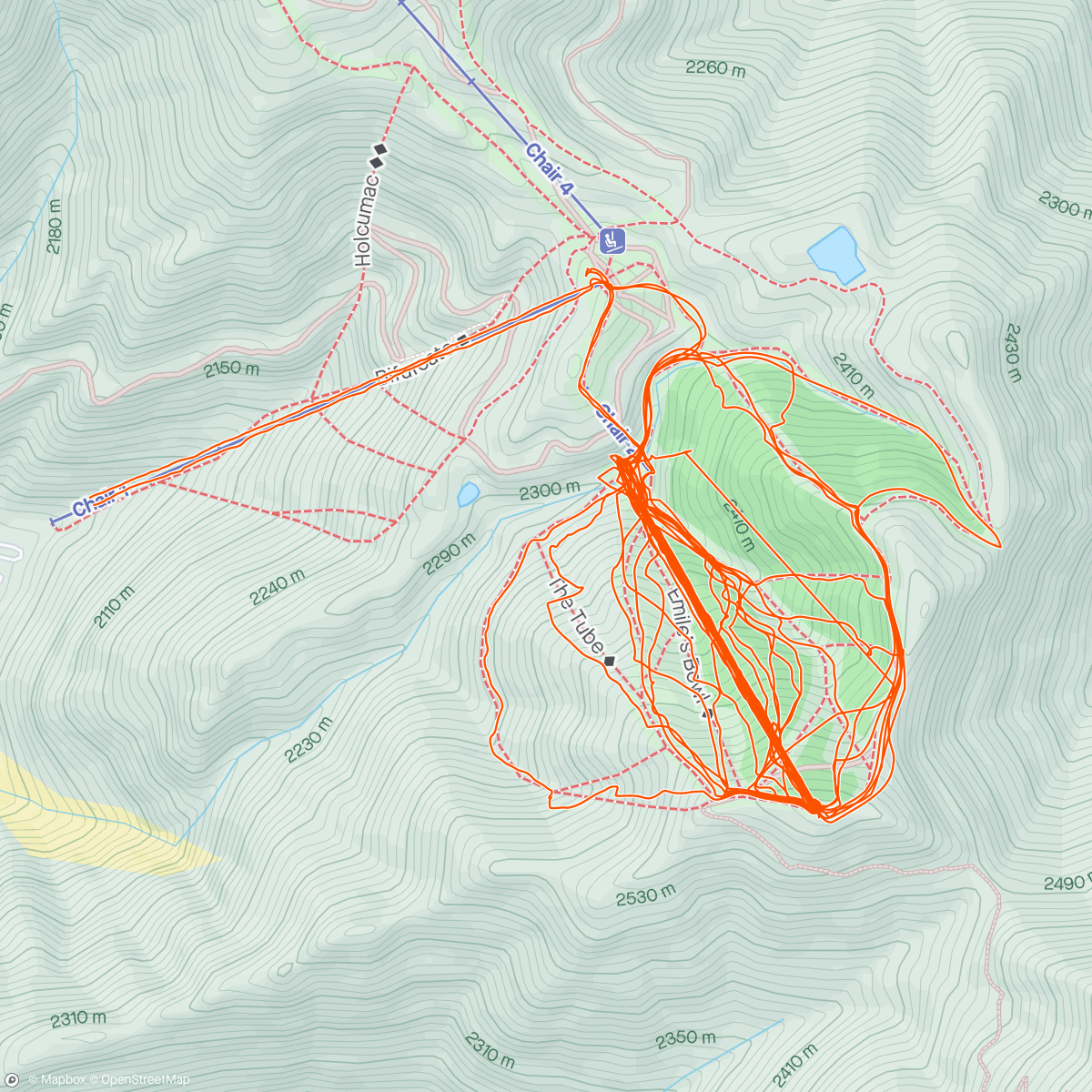 Map of the activity, Mt Baldy Ski Area