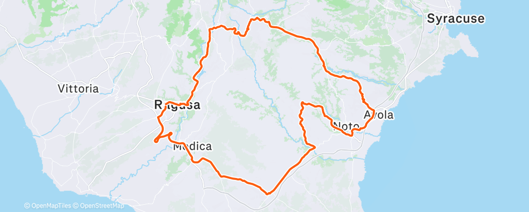 Map of the activity, Pedalata mattutina