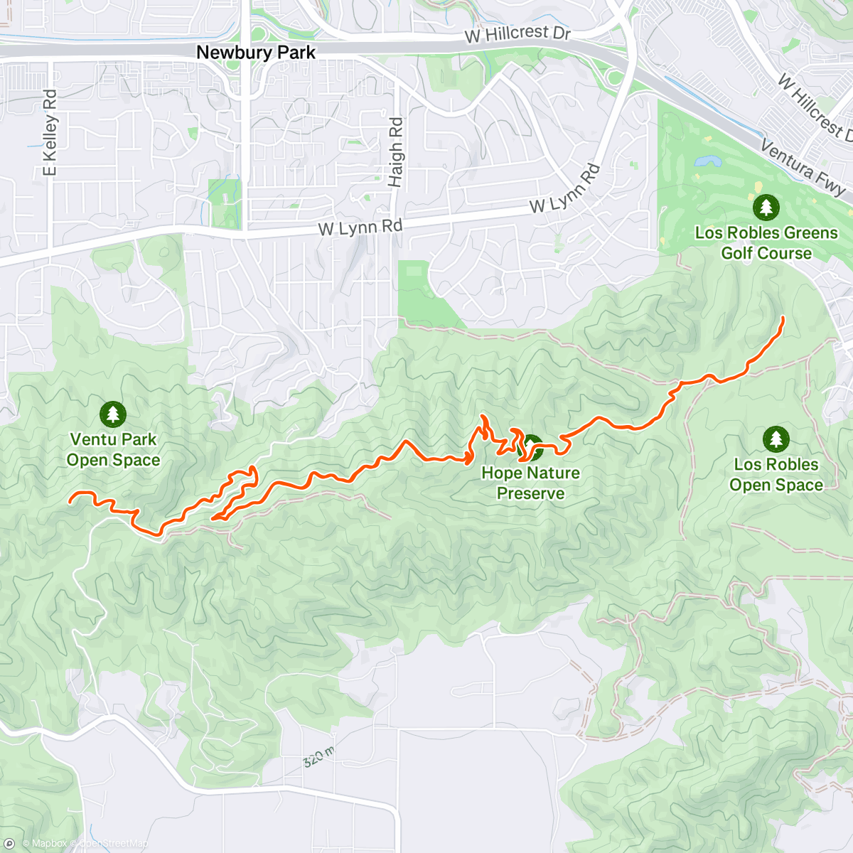 Map of the activity, Afternoon Trail Run